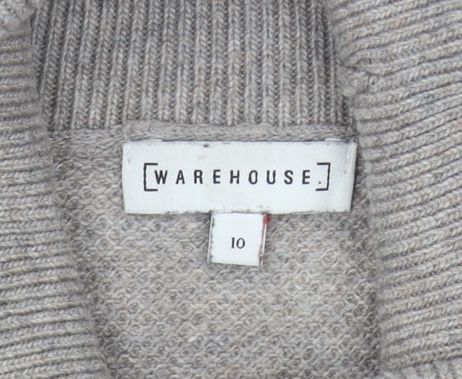 Warehouse Women's Grey Roll Neck Pullover Jumper Size 10