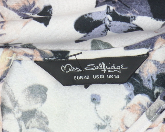 Miss Selfridge Women's Floral Blouse UK 14
