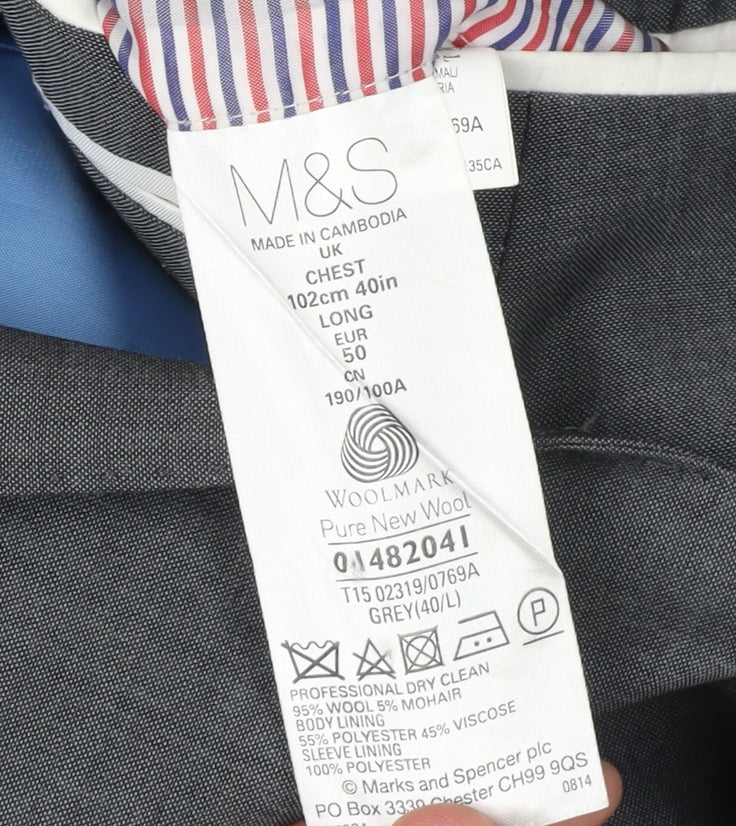 Marks & Spencer Men's Grey Suit Jacket 40L