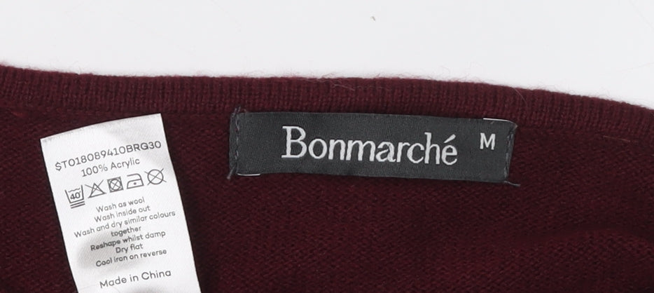 Bonmarché Women's Red Poncho Jumper M