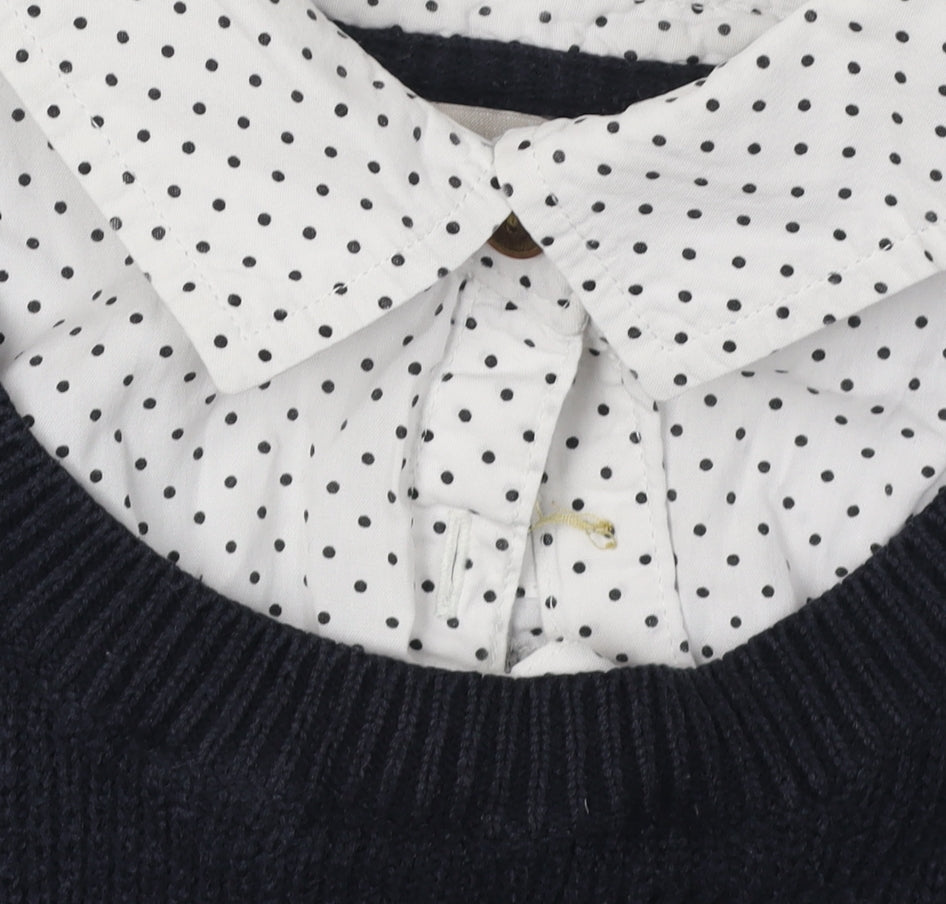 Marks & Spencer Women Black Polka Dot Pullover Jumper