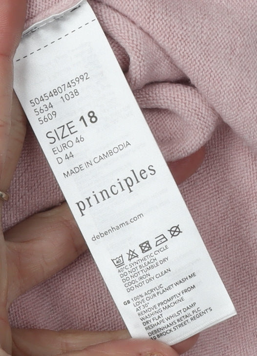 Principles Women's Pink Pullover Jumper Size 18