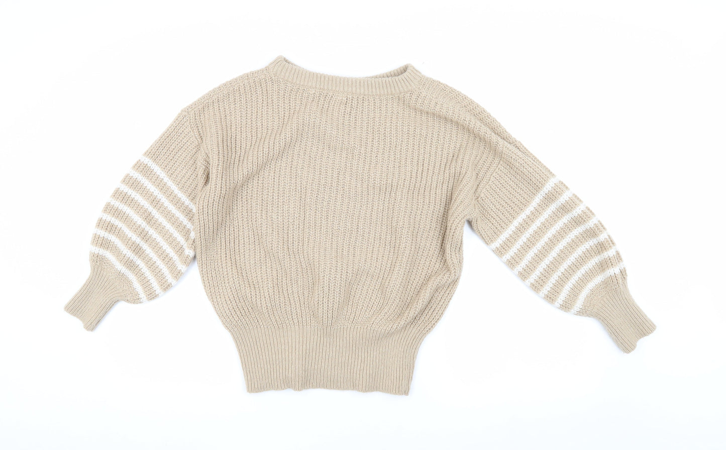 And/Or Women's Beige Chunky-Knit Pullover Jumper XS