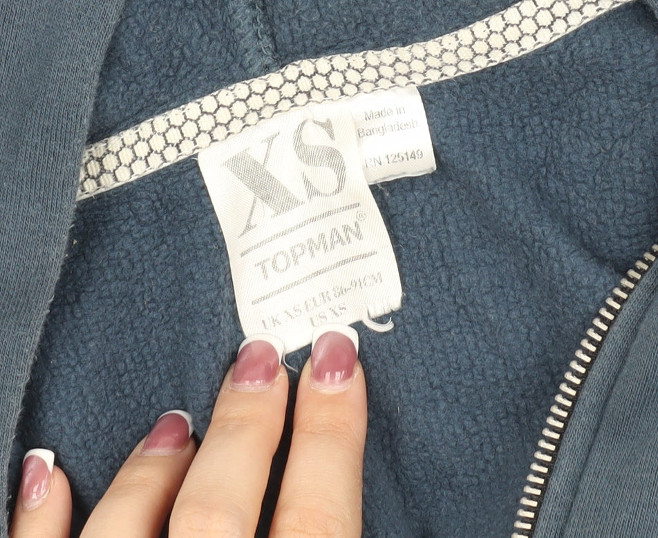 Topman Men's Blue XS Hooded Zip Jacket