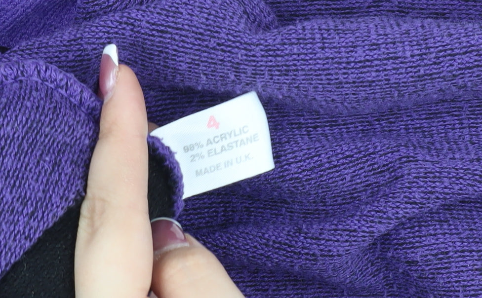 Pure & Natural Women's Purple open Front Cardigan Size 4