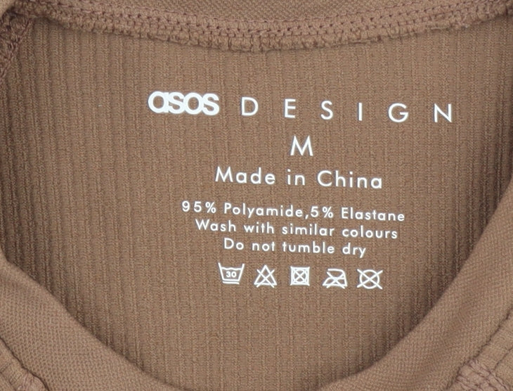 ASOS DESIGN Women's Brown Crew Neck T-Shirt Medium
