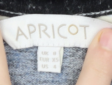 Apricot Women's Geometric Jumper, Size 8, Black/Blue