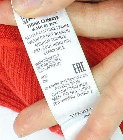 Marks & Spencer Red Women's XS Mock Neck Pullover