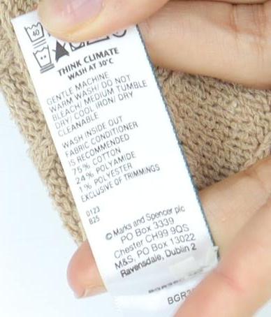 Marks & Spencer Women’s Beige Henley Jumper - Size L