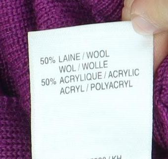 Damart Women's Purple Cardigan XL 3/4 Sleeve Pockets