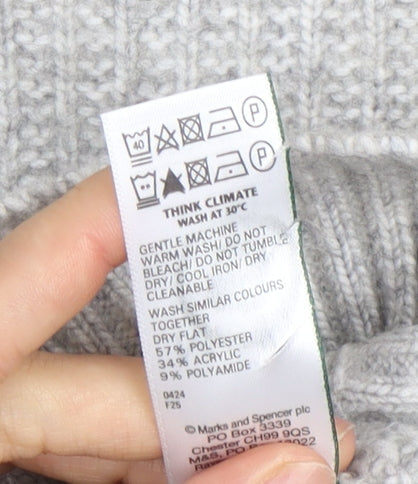 Marks & Spencer Women's Grey Roll Neck Jumper M