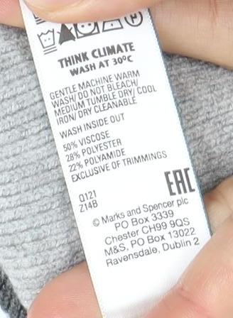 Marks and Spencer Women's Grey Open Front Cardigan, Size 14, Open Style
