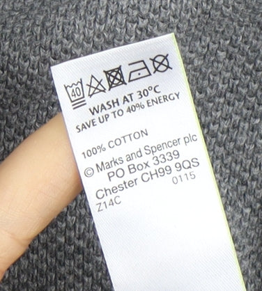 Marks & Spencer Men's Grey V-Neck Pullover, Large