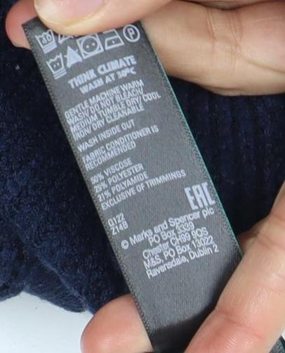 Marks & Spencer Women's Blue L Cable-Knit Cardigan