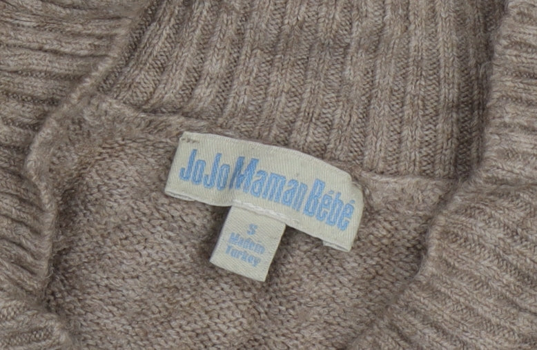JoJo Maman Bébé Beige V-Neck Pullover Jumper, S, Women