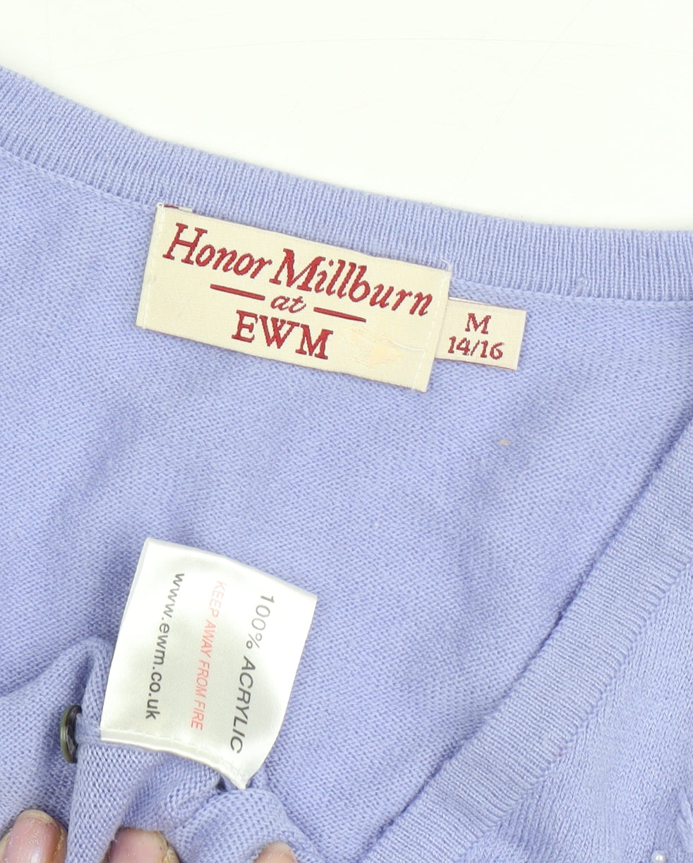 Honor Millburn Women's Purple Cardigan Size M 14/16