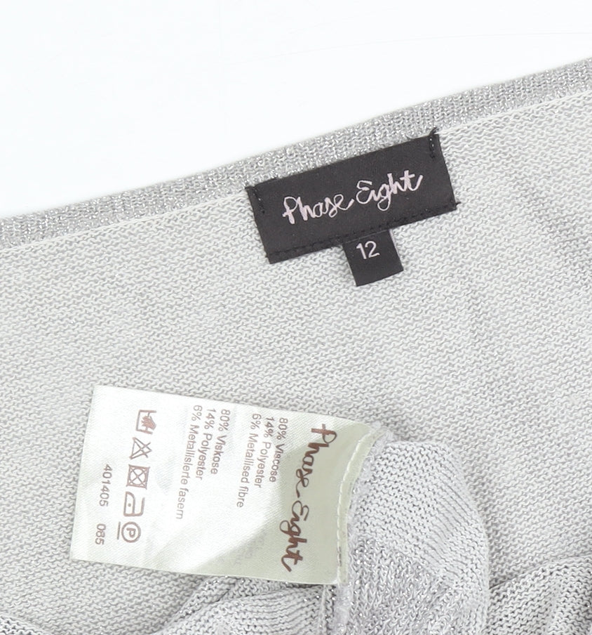 Phase Eight Women's Silver Knit Pullover Jumper, Size 12