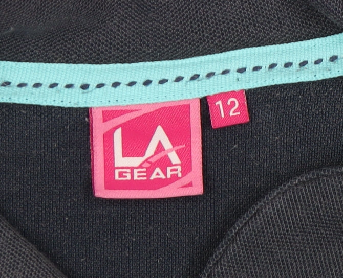 LA Gear Women's Black Polo Shirt Size 12 Casual