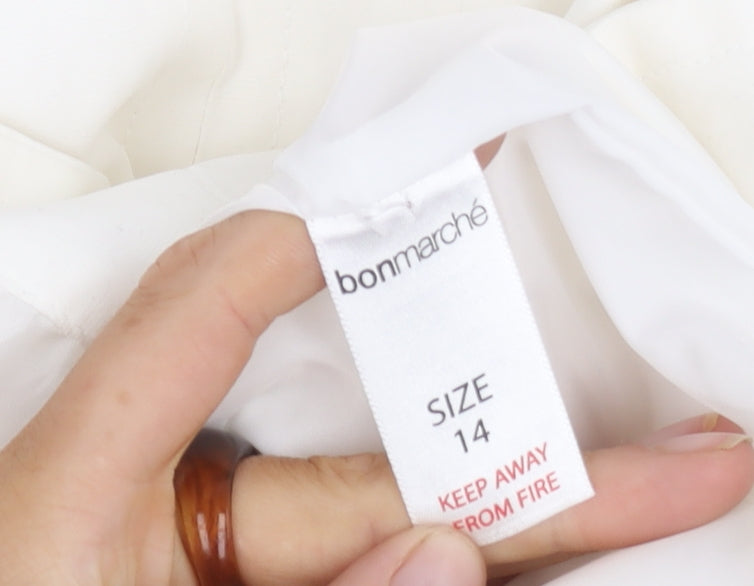 Bonmarché Women's Ivory Belted Jacket Size 14