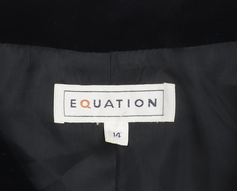 Equation Women's Black Suit Jacket Size 14 Long Sleeve