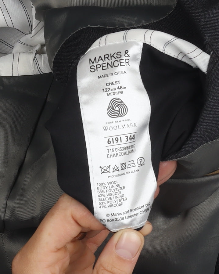 Marks and Spencer Charcoal Wool Blazer 48R