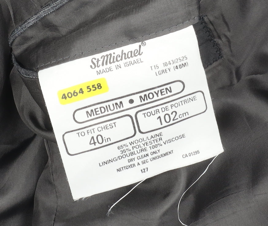 St Michael Grey Double-Breasted Men's Blazer 40R