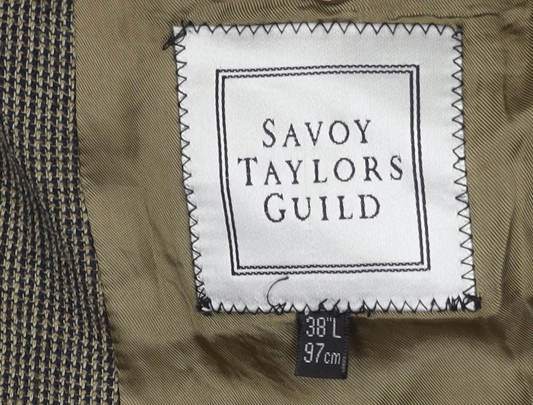 Savoy Taylors Guild Men's Brown Check Blazer, Size 38L