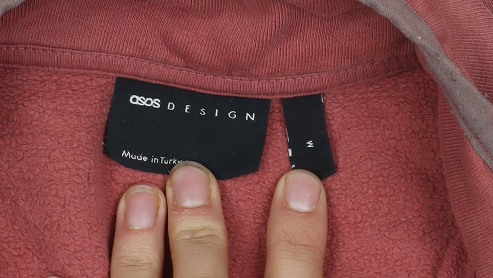 ASOS Design Red Henley Sweatshirt M Unisex