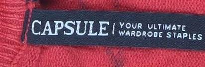 Capsule Women's Red Star Print V-Neck Pullover Jumper Size 16