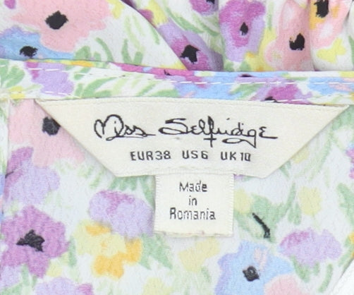 Miss Selfridge Women's Multicoloured Floral Blouse Size 10
