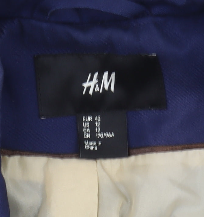 H&M Women's Blue Trench Coat, Size 14