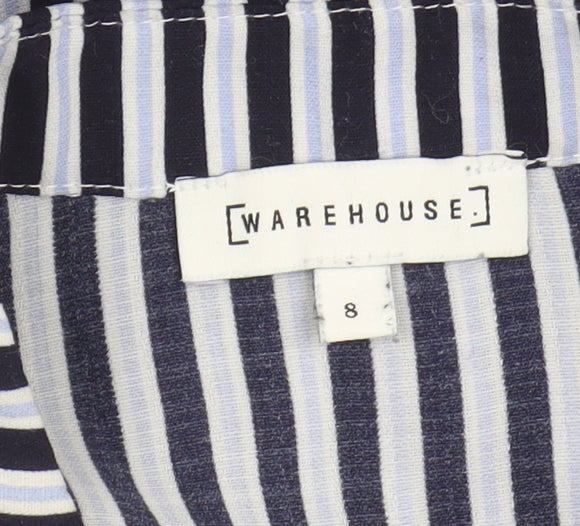 Warehouse Women's Striped Balloon Sleeve Blouse, Size 8