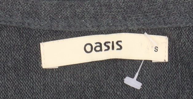 Oasis Women's Grey Pullover Jumper, Size S, Scoop Neck