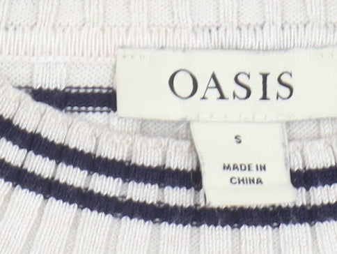 Oasis Women's Multicoloured Crew Neck Striped Jumper, S