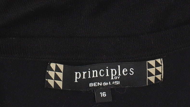 Principles Women’s Black Geometric Pullover Jumper Size 16
