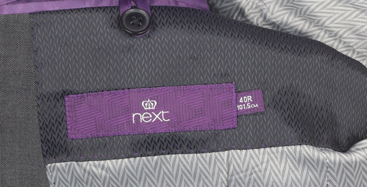 Next Men's Grey Two-Button Blazer 40R