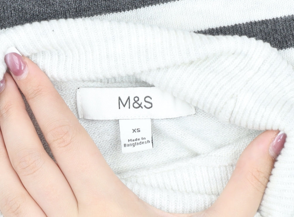 Marks & Spencer Women's Striped Roll Neck Jumper XS