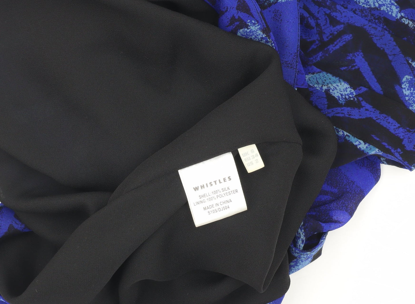 Whistles Women's Blue Silk Dress Size 6