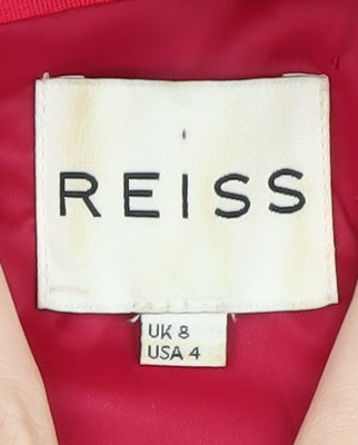 Reiss Red Wrap Dress, Size 8, 3/4 Sleeve, Lined