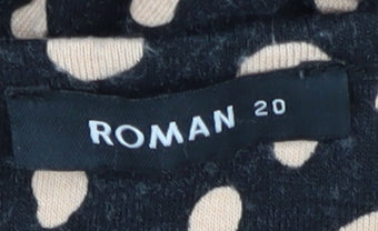 Roman Women's Black Polka Dot Dress Size 20