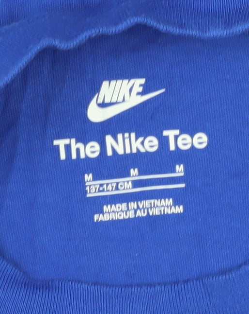 Nike Boys Blue Cotton T-Shirt M - Stylish Casual Wear
