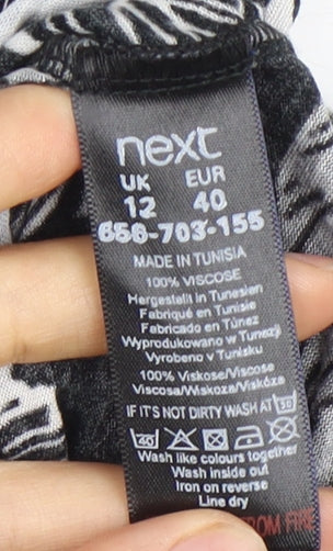 Next Women's Black Floral Blouse Size 12