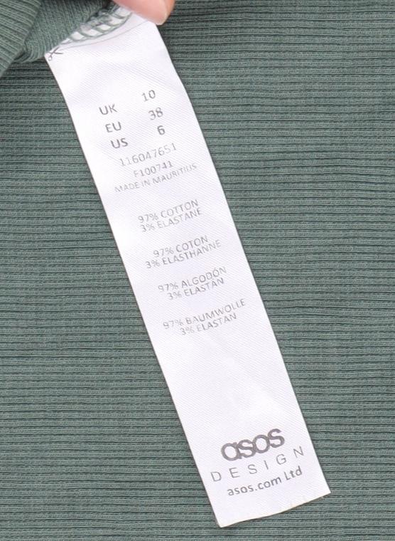 ASOS Women Green Tank Dress Size 10 Casual Sleeveless