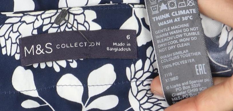 Marks & Spencer Women's Blue Floral Blouse Size 10