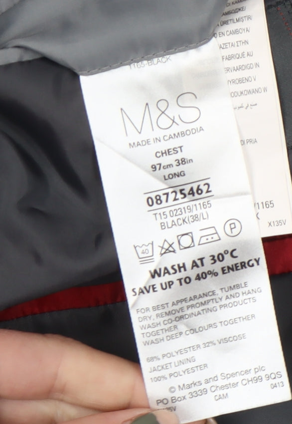 Marks & Spencer Men's Black Blazer 38 L