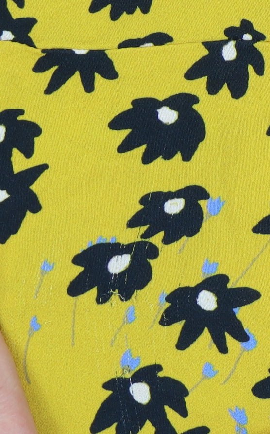 Jigsaw Women's Yellow Wrap Blouse, Size 6, Viscose, Floral