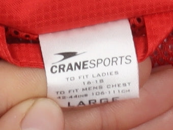 Crane Sports Unisex Red Windbreaker Jacket Size L