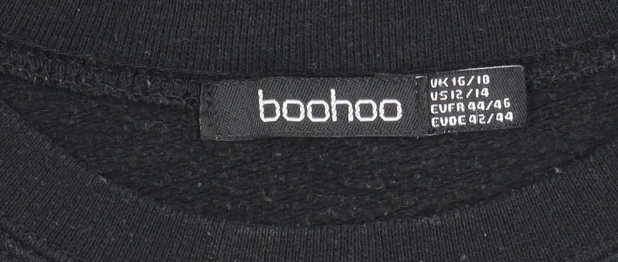 boohoo Unisex Black XL Pullover Sweatshirt