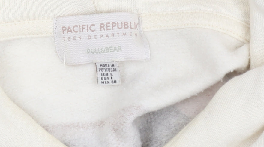 Pull&Bear Ivory Teen Graphic Hoodie L