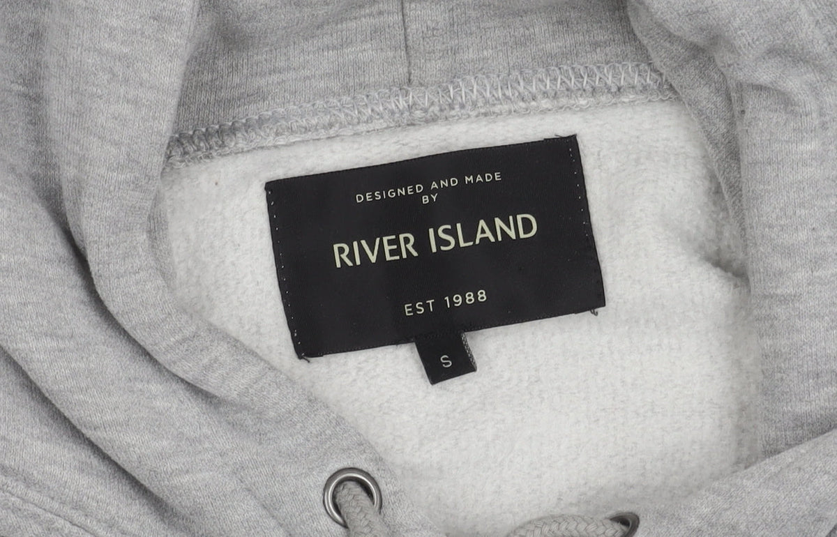River Island Men's Grey S Pullover Hoodie